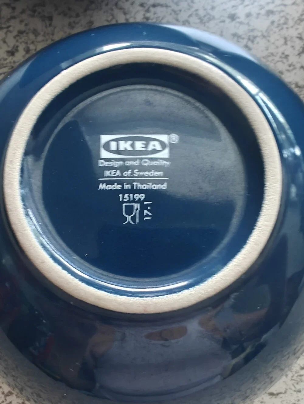 3 IKEA Färgrik Coupe Cereal Soup Bowls blue glossy